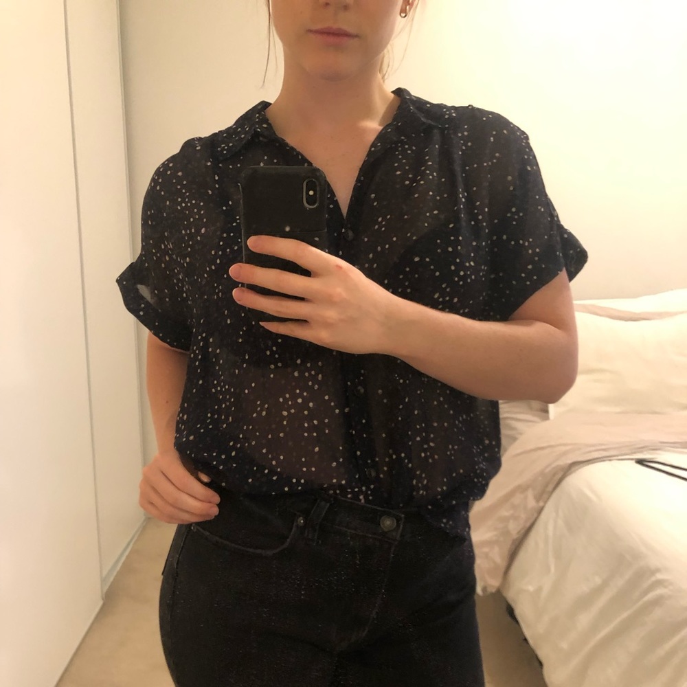 Movint Navy Sheer Blouse [L]